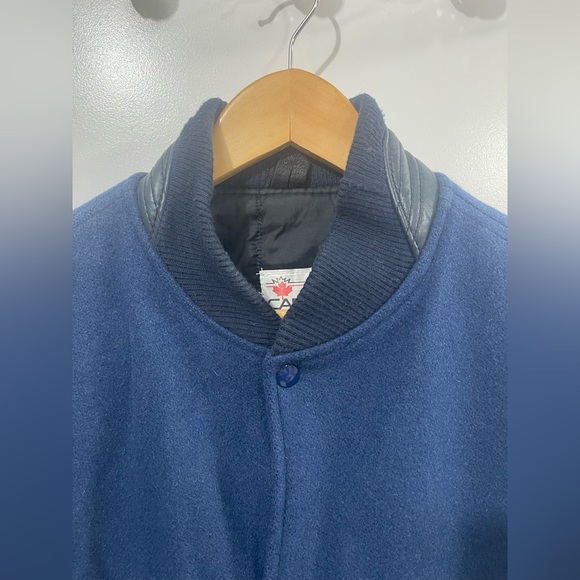 VINTAGE Trucking LTD CANADA Wool & Leather SPORTSWEAR BOMBER JACKETS Sz Large - Picture 8 of 15